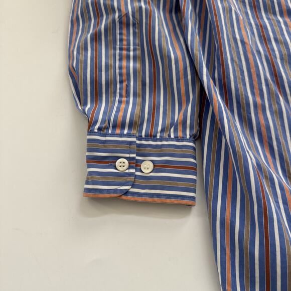 VTG Faconnable Shirt Long Sleeve Button Down Business Casual Medium Striped USA - Picture 6 of 10